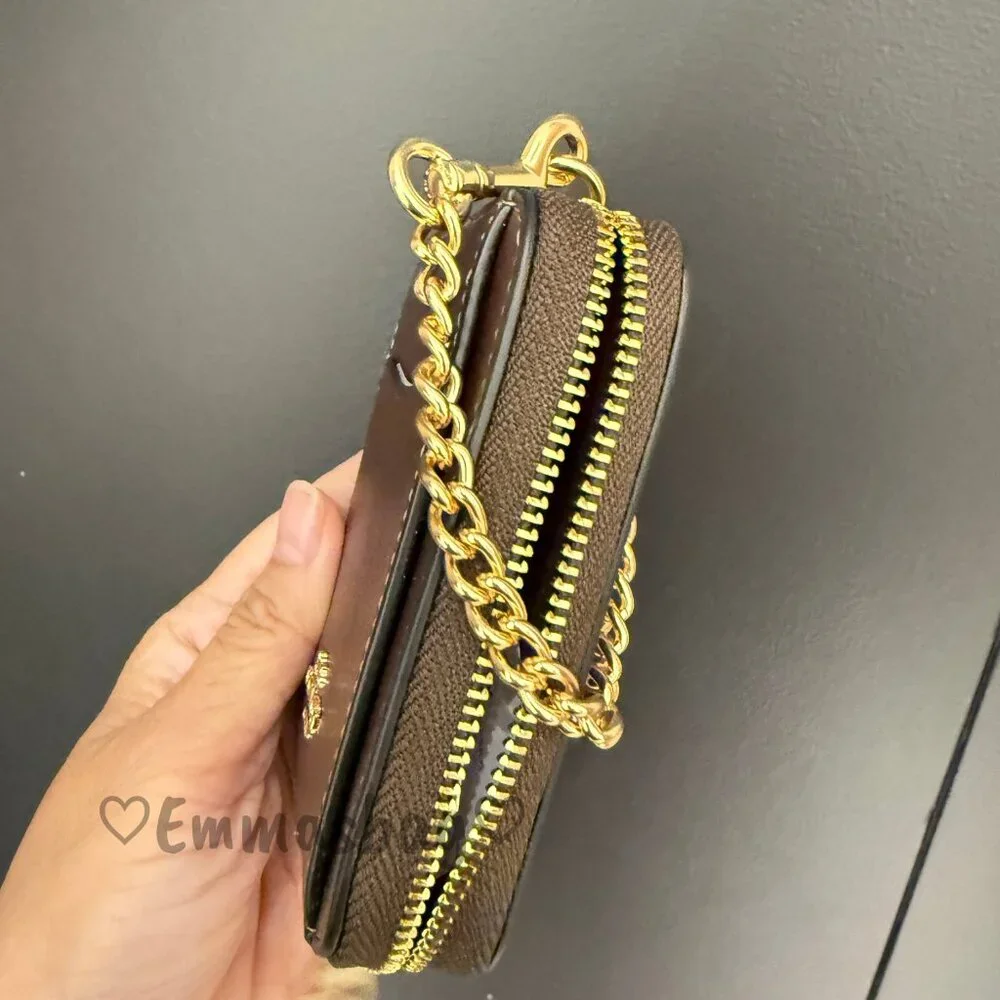 Coach Zip Card Case CCV89 smooth leather/Gold/Maple - Picture 4 of 7